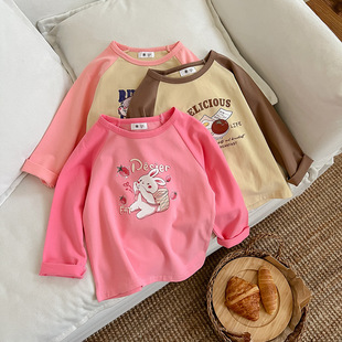 Children's clothing Korean-style long-sleeved T-shirt Spring and Autumn new boys and girls cartoon casual bottoming shirt baby top