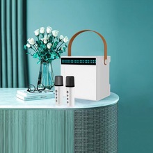 新款蓝牙无线音响YS223家庭K歌音箱便携智能LED灯双话筒YS213