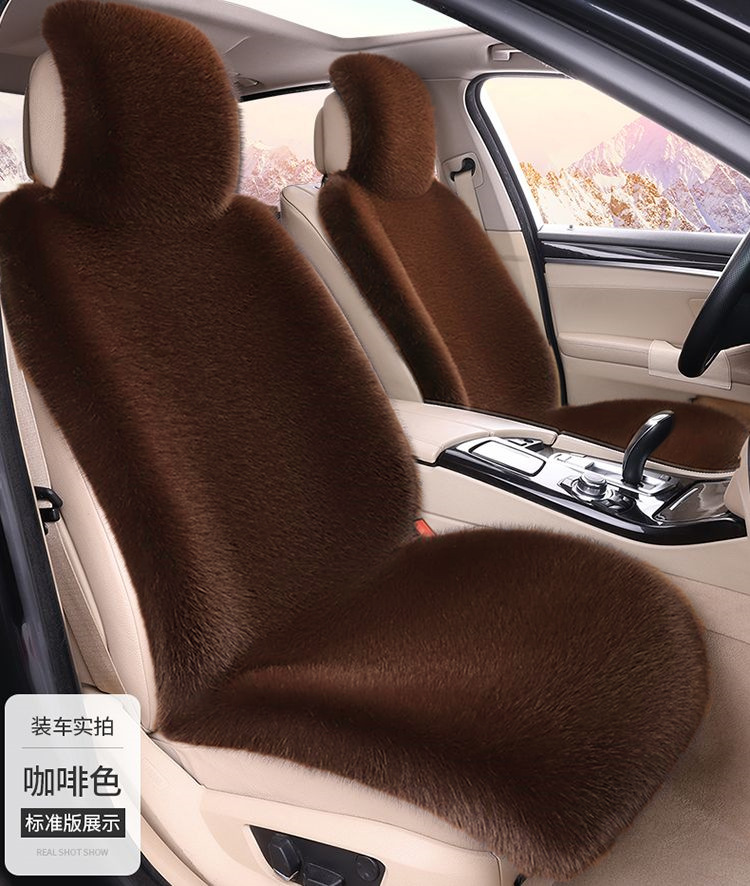 Car Seat Cushion Winter Plush Thickened Faux Fox Fur Universal Full Car Mat Winter Long Plush Warm Car Seat Cushion