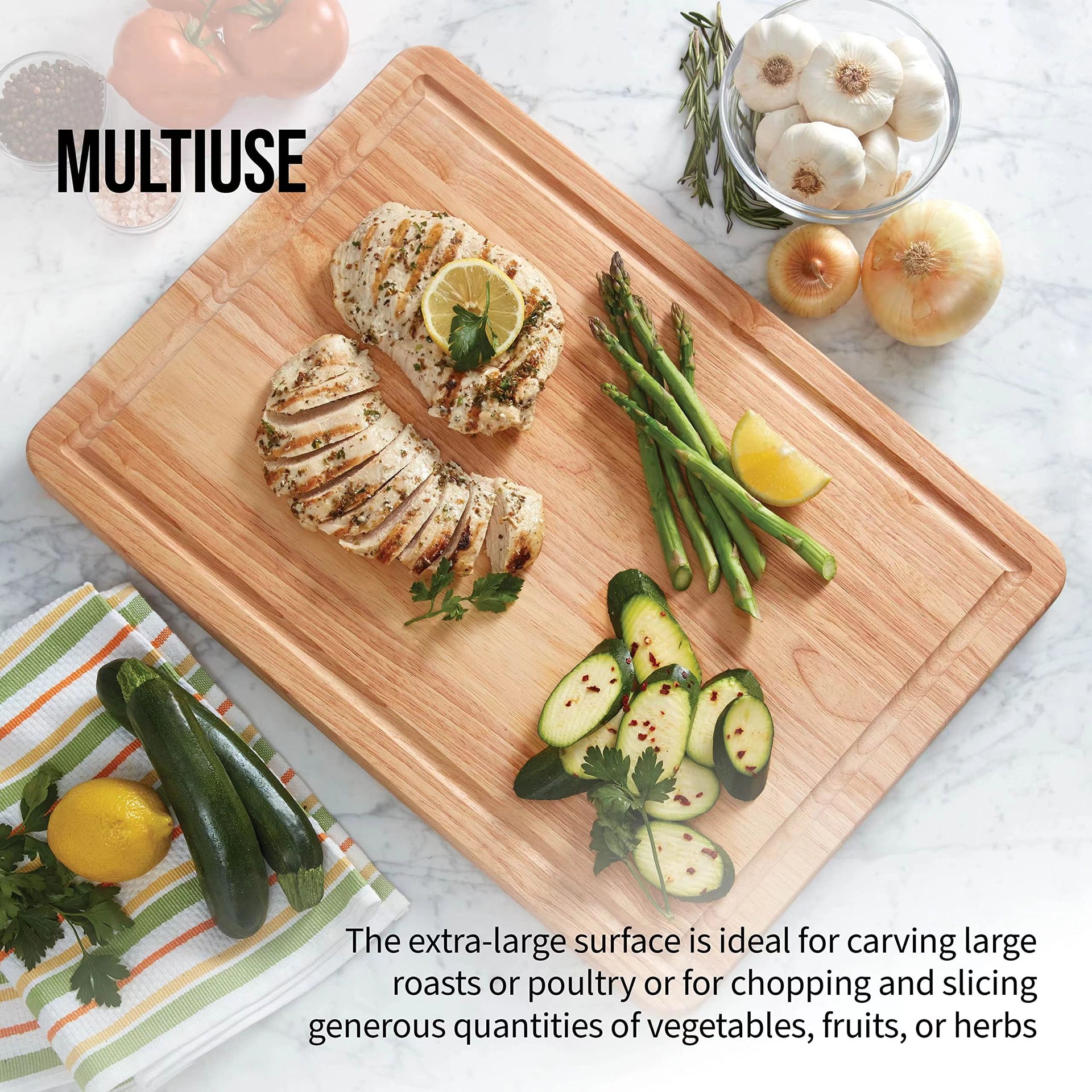 Tablero de madera, tablero de corte de madera sólida, tablero de corte de madera, tablero de corte de cocina, tablero de filete ranurado