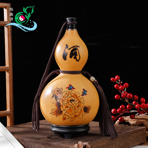 Wine Gourd Bulk Wholesale Bottle Hangers Natural Gourd for Water and Wine, Small Opening Shelf Decorative Home Wind Water Gourd