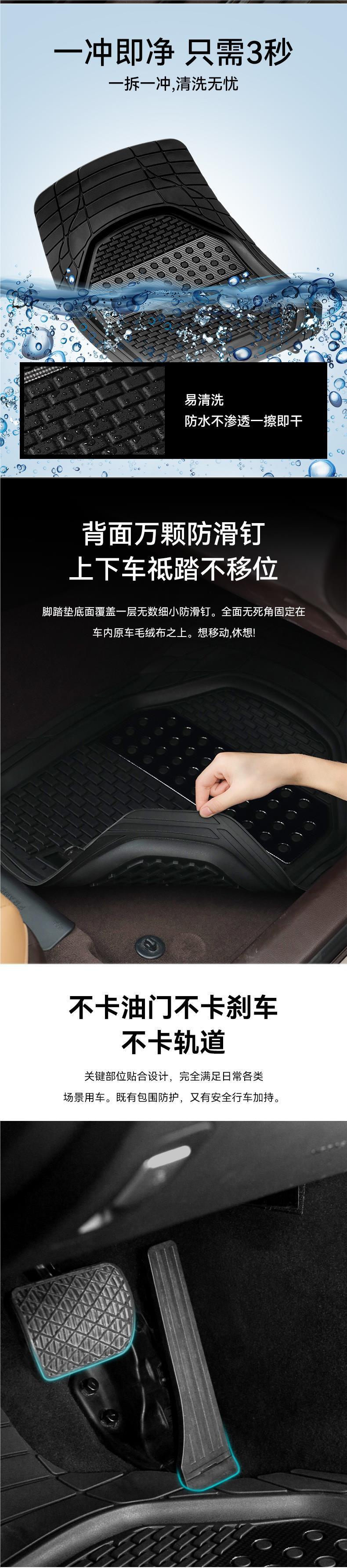 Car Floor Mat Single Piece for Driver's Seat, Waterproof, Non-Slip, Dirt-Resistant, Cuttable Silicone Carpet-Style Foot Mat Wholesale