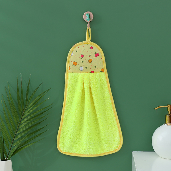 Coral velvet hand towel hanging style kitchen thickened cleaning…