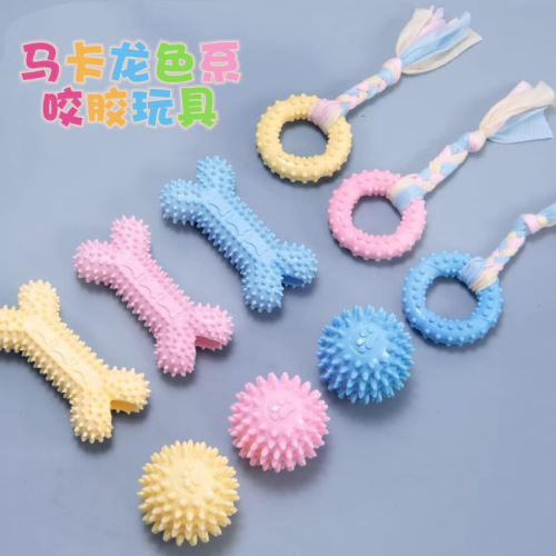 Dog TPR toys, bite-resistant teething stick, Golden Retriever Teddy self-entertainment and boredom relief training ball, small dog pet supplies