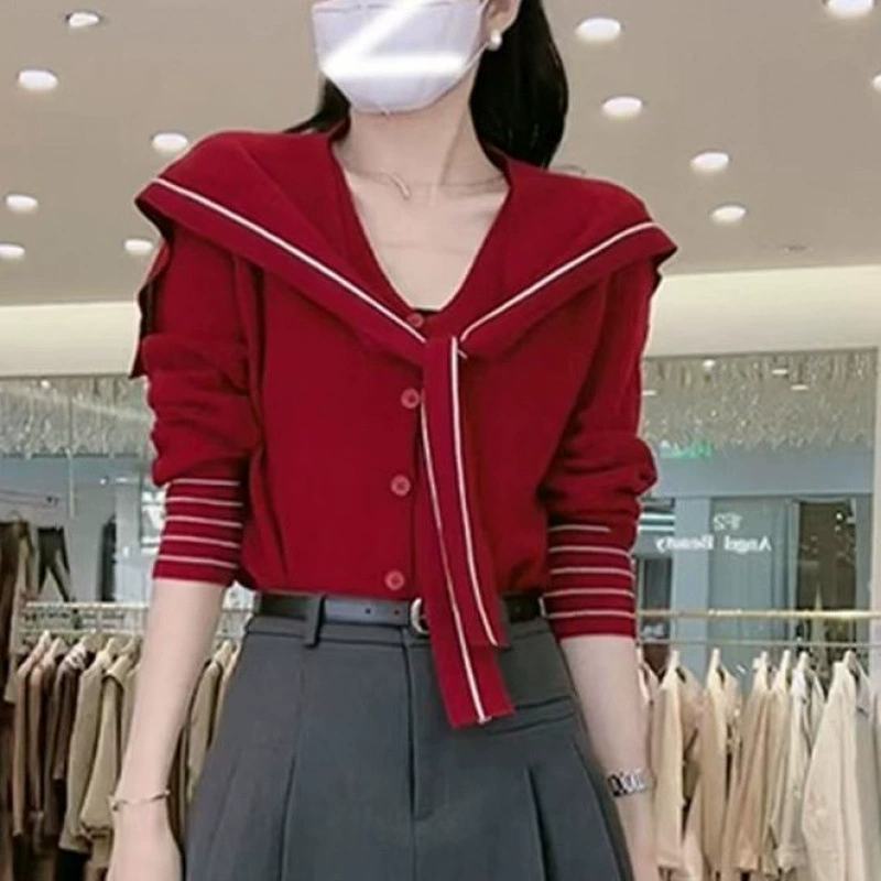 Плащ, кардиган, длинный рукав, набор в Navy, свитер, стиль Chanel, западный стиль