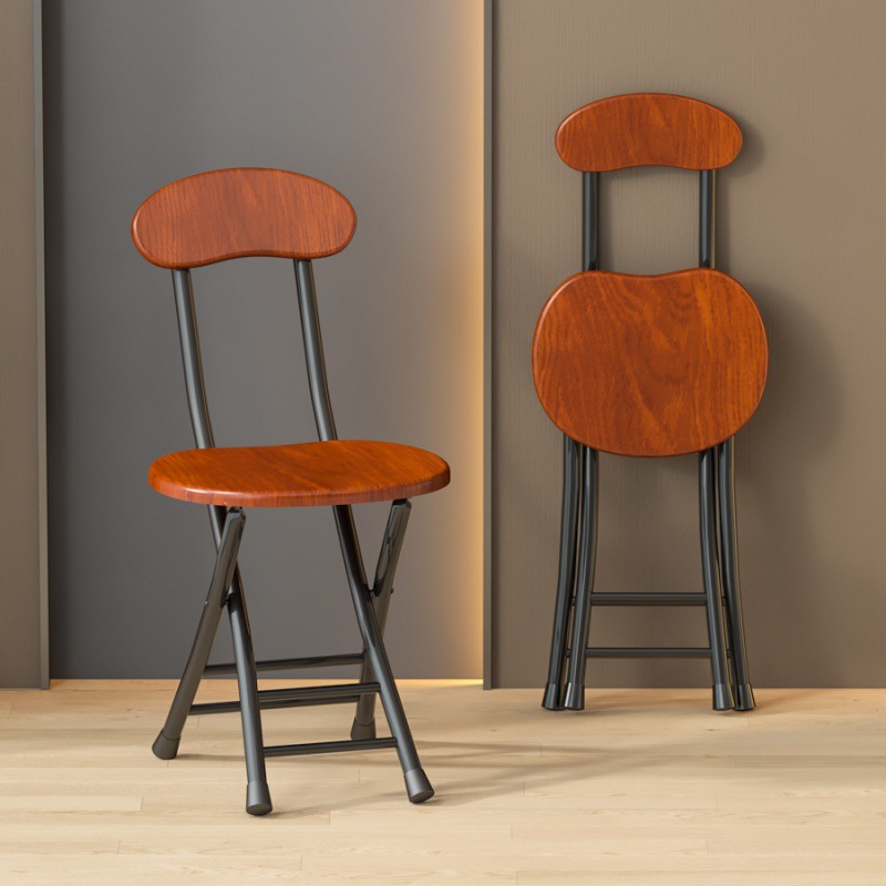 Silla plegable, taburete, silla para el hogar, mesa de comedor, taburete alto, taburete redondo pequeño, banco de respaldo con correa de caballo, simple y portátil