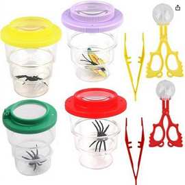 放大镜观察杯 3倍6倍双镜头儿童户外套装探索昆虫放大镜观察盒