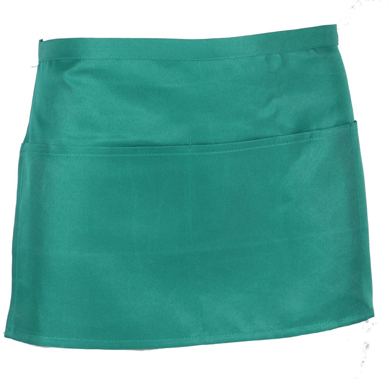 Nuevo restaurante de comida rápida camarero medio cuerpo delantal en blanco delantal sin etiqueta de tres bolsillos