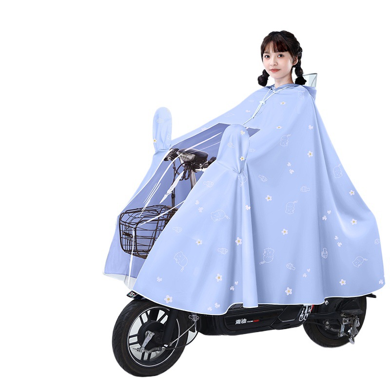 전기 자동차 비옷 긴 비 방지 인간 자동차 분리 판초 여성 배터리 자동차 성인 두꺼워지고 앞 유리 증가
