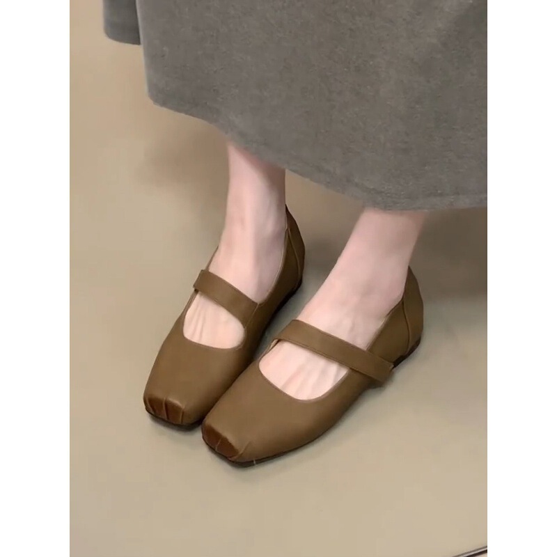 复古方头一字带内增高浅口单鞋女新款设计感玛丽珍鞋|undefined