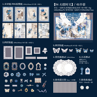 Pain Bag Diy Decorative Material Bag Transparent Lace Blue Material Tie Plate Millet Gumei Accessories Sticker