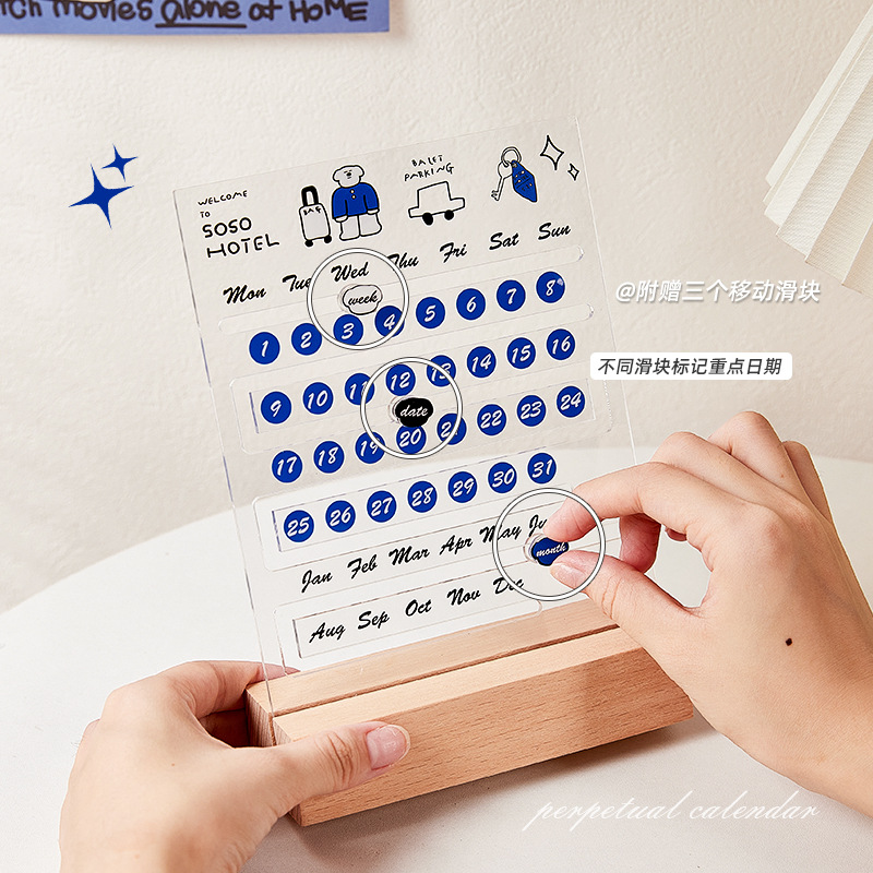 2025 Cool Dog Acrylic Desk Calendar Wind Calendar Perpetual Decoración de escritorio Calendario de nicho de diseño