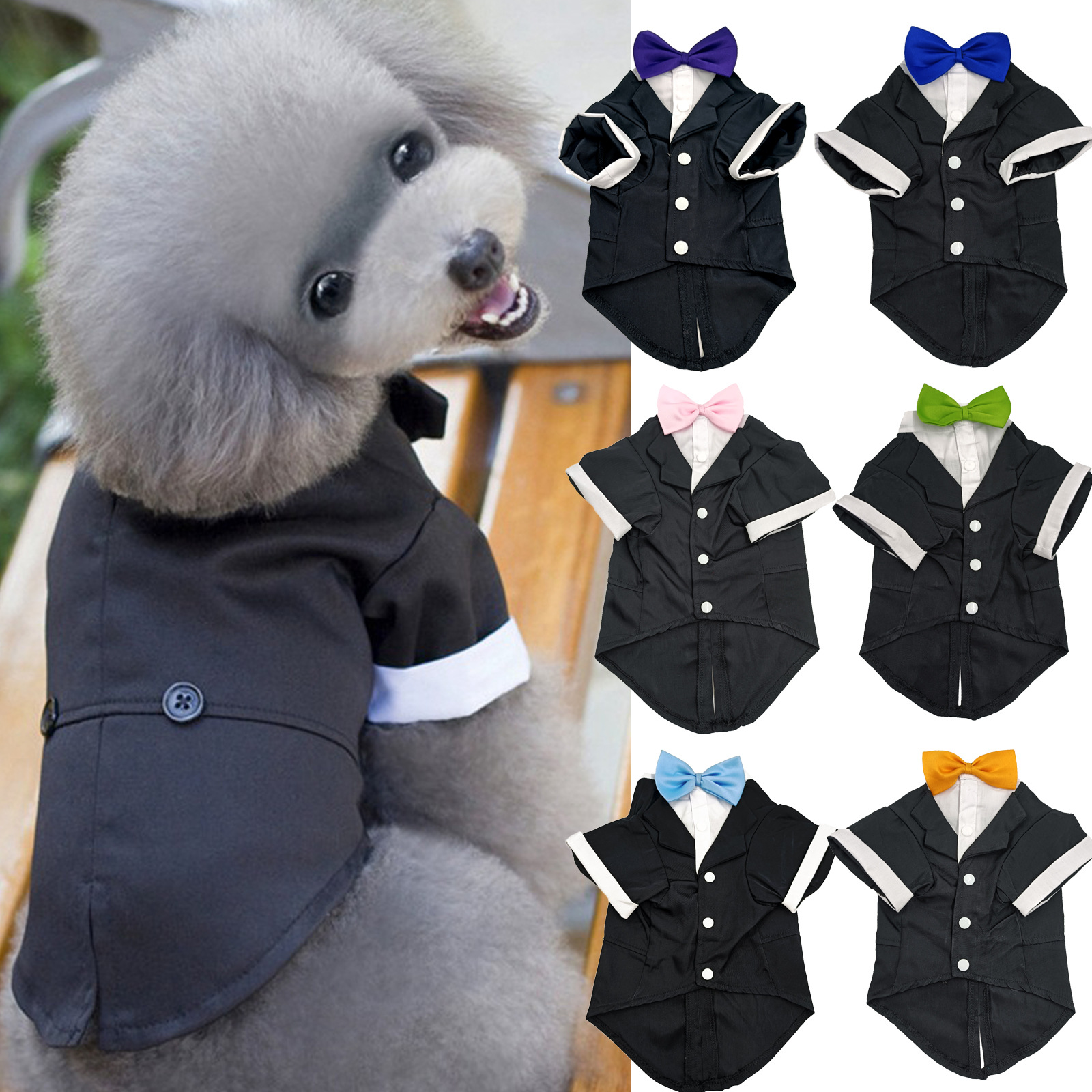 寵物狗服裝西裝 黑色棉狗王子紳士西裝 狗聖誕禮服服飾 狗狗衣服