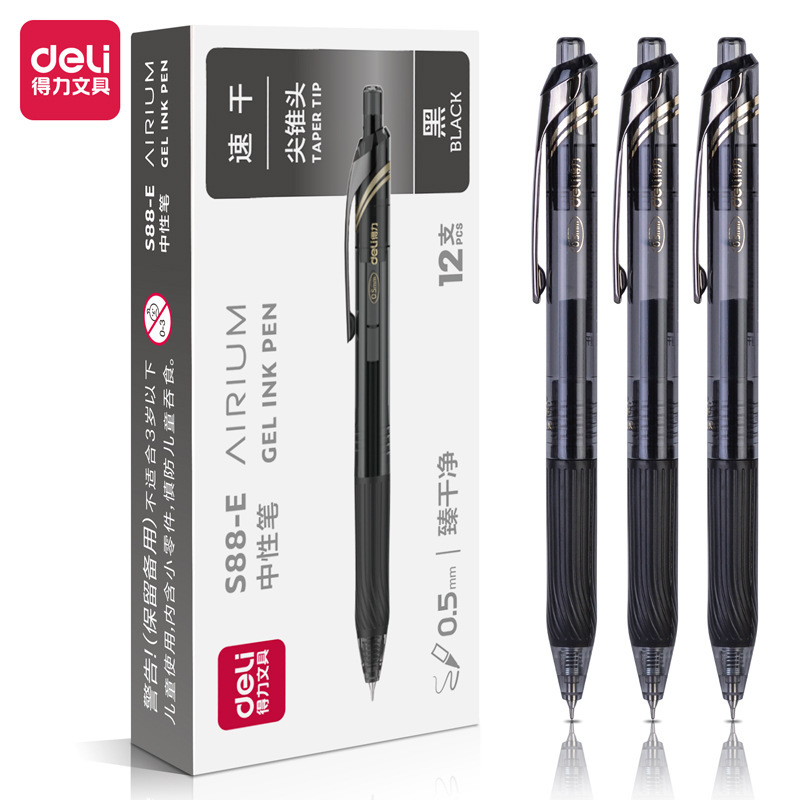 Deli S88-E Simple Quick-Drying Office Gel Pen with Expandable 0.5mm Cone Tip (Black) (Piece) Deli S88-E Simple Quick-Drying Office Gel Pen with Expandable 0.5mm Cone Tip (Black) (Piece)