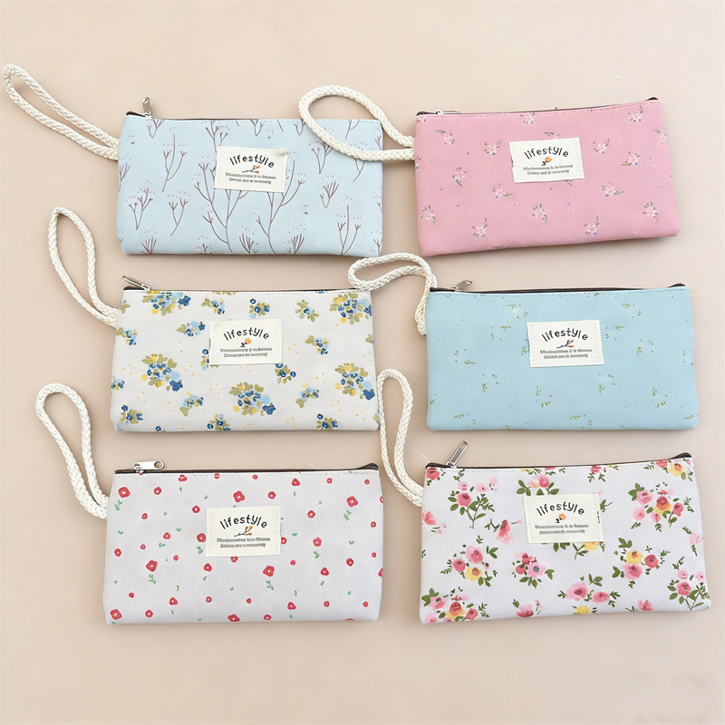 New Rectangular Mobile Phone Bag, Coin Purse, Makeup Tool Storage Bag, Portable Wrist Bag, Floral Fabric Wallet Wholesale