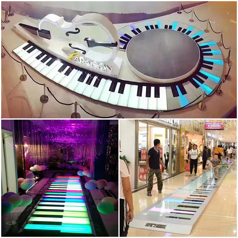 Jump Square celosía LED piano piso ladrillo luz Internet celebridad escaleras música inducción interactiva al aire libre pedal luz del piso