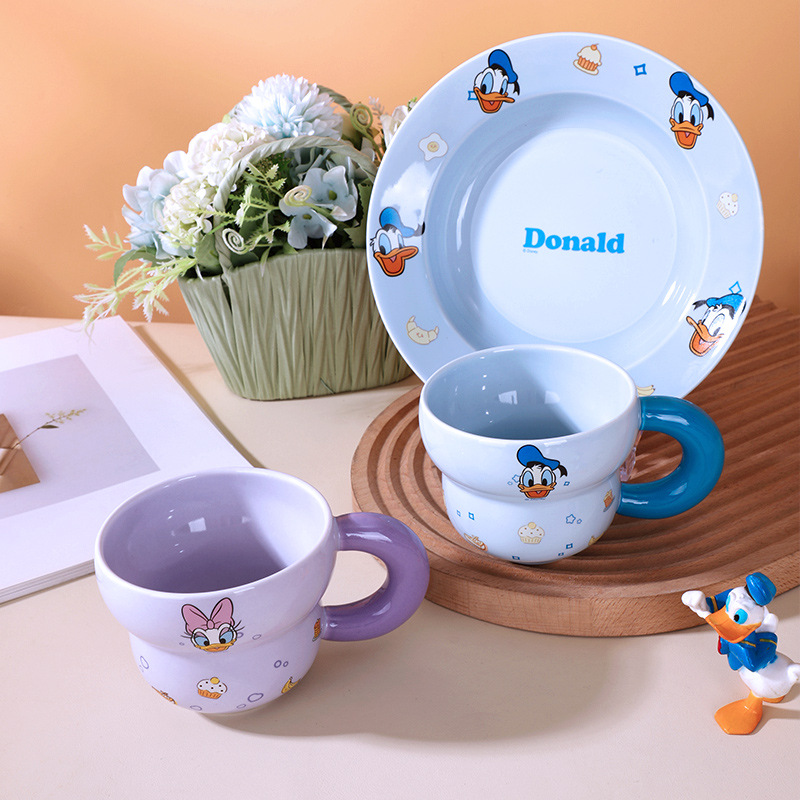 Disney / Disney Scarlett Cup, encantador cartón de dibujos animados, taza de cerámica única con mango, vaca de café casera