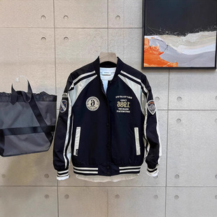 Custom Trendy Casual Patchwork Youth Jacket Men's Fashion Brand Stylish Autumn Embroidered Sports Baseball Versatile Coat