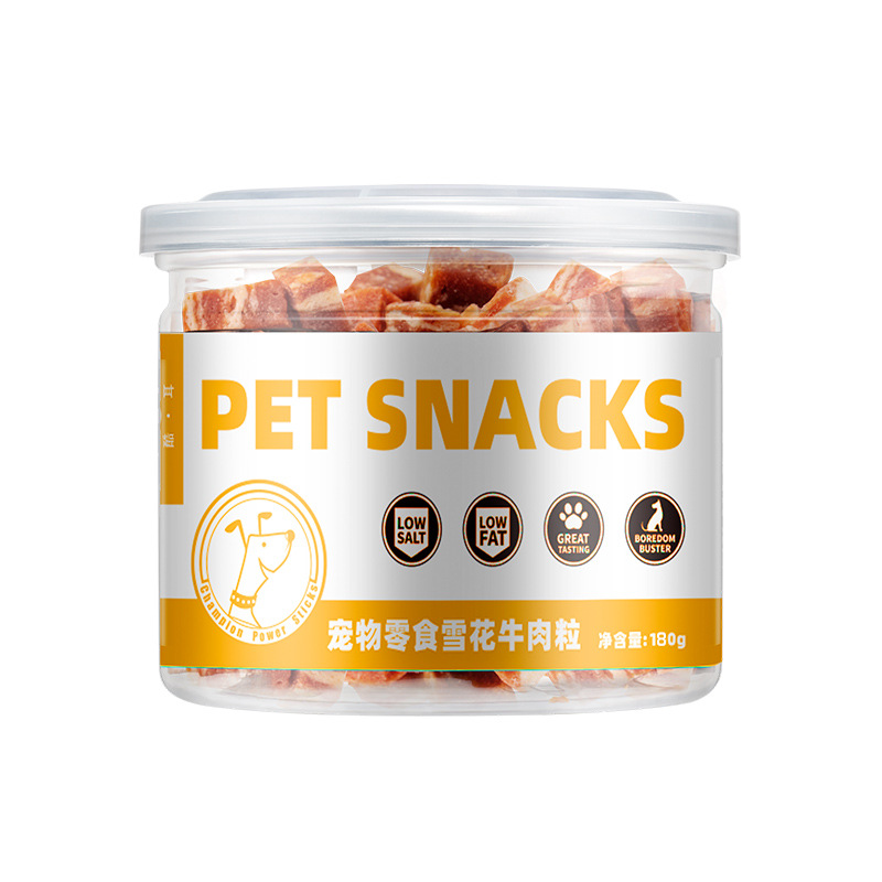 Bocadillos para perros, granos de carne de res de copo de nieve, dientes molares, suplementos de calcio para cachorros pequeños, Teddy Dorado, recompensas de entrenamiento de carne seca para mascotas