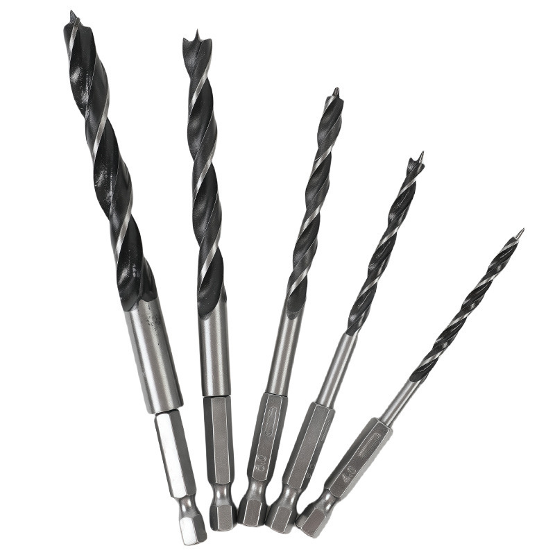 六角シャンク三尖木工ドリル 4mm8mm10mm 木工穴拡張ツールセット 5本セット|undefined