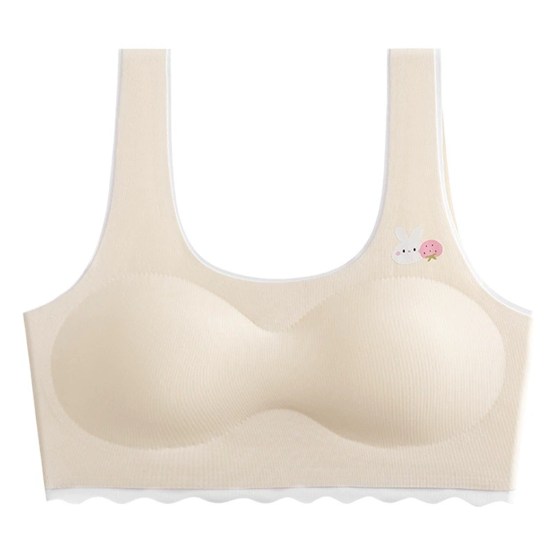 Бесследное развивающее нижнее белье для девочек без стального кольца, съемная чашка с защитой от ударов, дышащий ультратонкий бюстгальтер для полового созревания для студентов