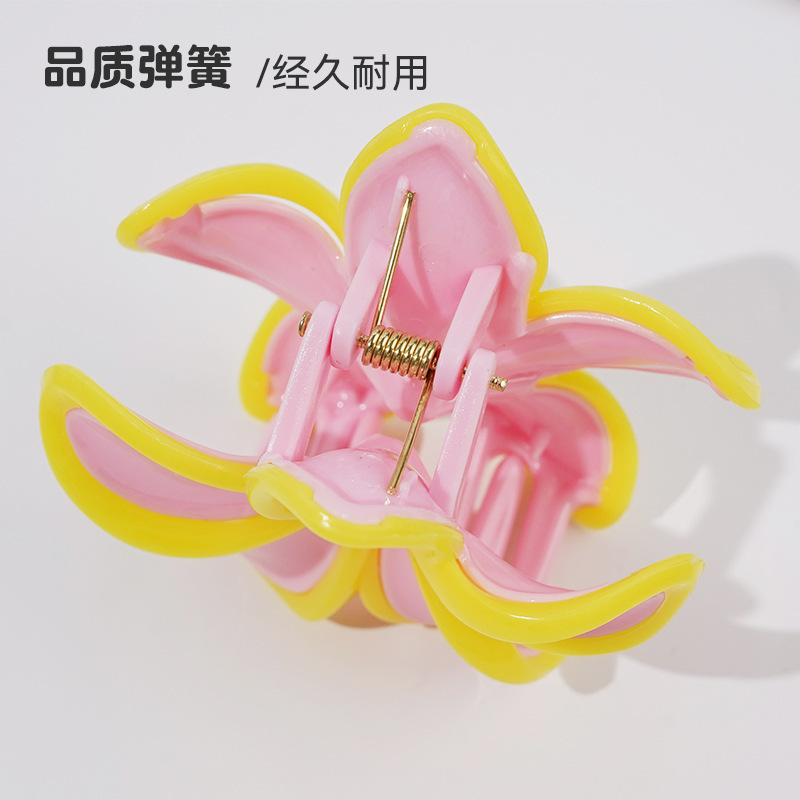 夹子发夹一字夹鲨鱼夹花朵印花抓夹鸡蛋花盘发发饰高级感批发发卡|undefined