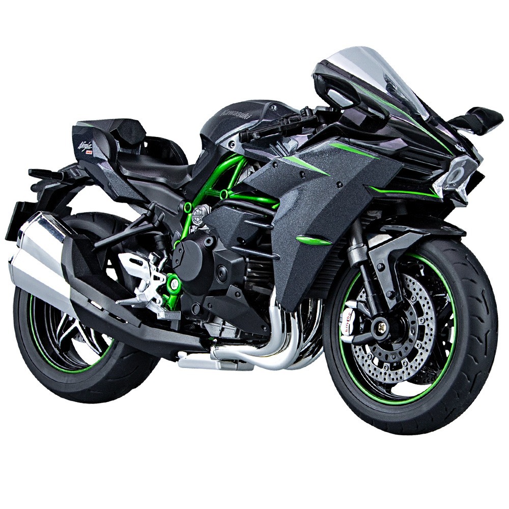 초대형 가와사키 H2 합금 오토바이 모델 시뮬레이션 레이싱 기관차 생일 선물 상자 장식품