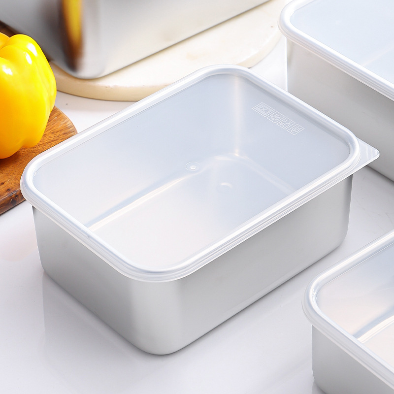带盖食品级冰箱整理盒316不锈钢保鲜盒收纳盒肉类冷冻盒专用盒子|undefined