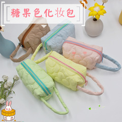 ins cosmetic bag women's large-capacity pencil bag multi-functional washing portable storage bag candy color simple hand wallet