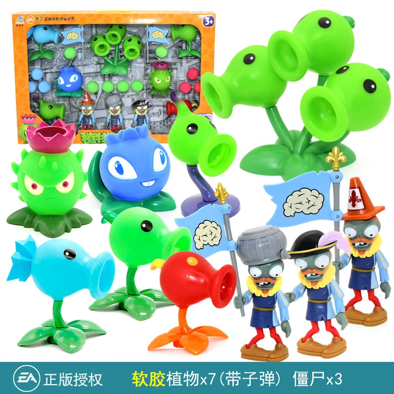 Подлинная наборы Plants vs. Zombies, игрушка, большой набор, подарочная коробка для мальчиков, кукла для детей, полный набор, подарок на день рождения