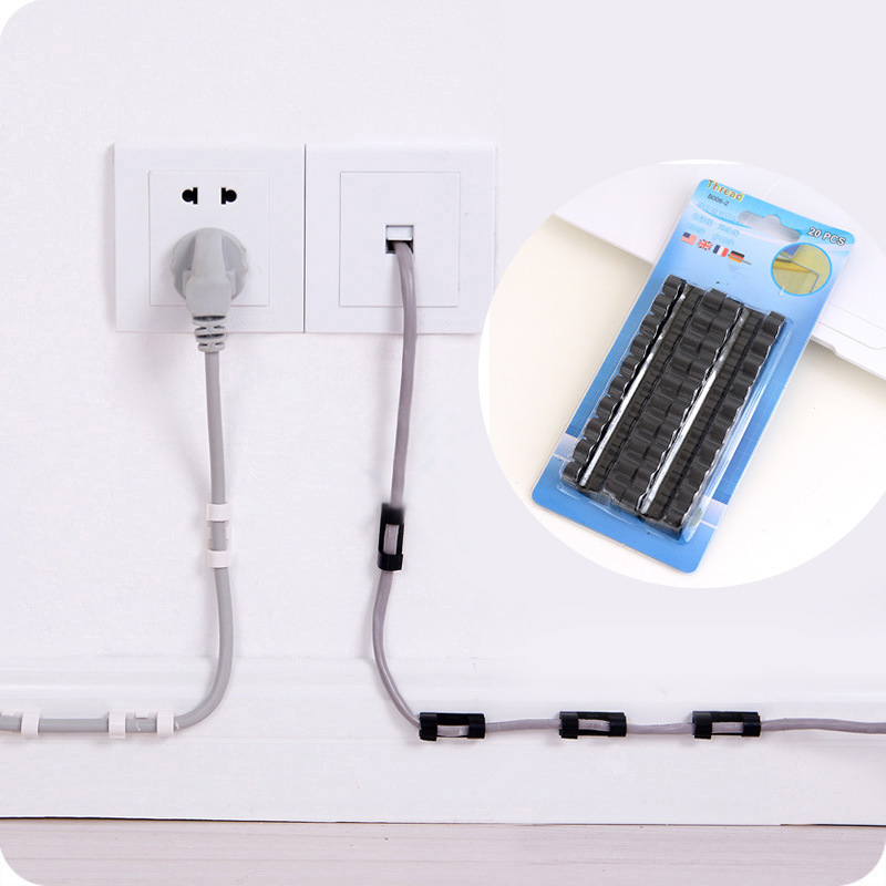 Self-adhesive wire organizer fixing clamp clamp sub-network cable organizer data cable fixing clamp 20 pack