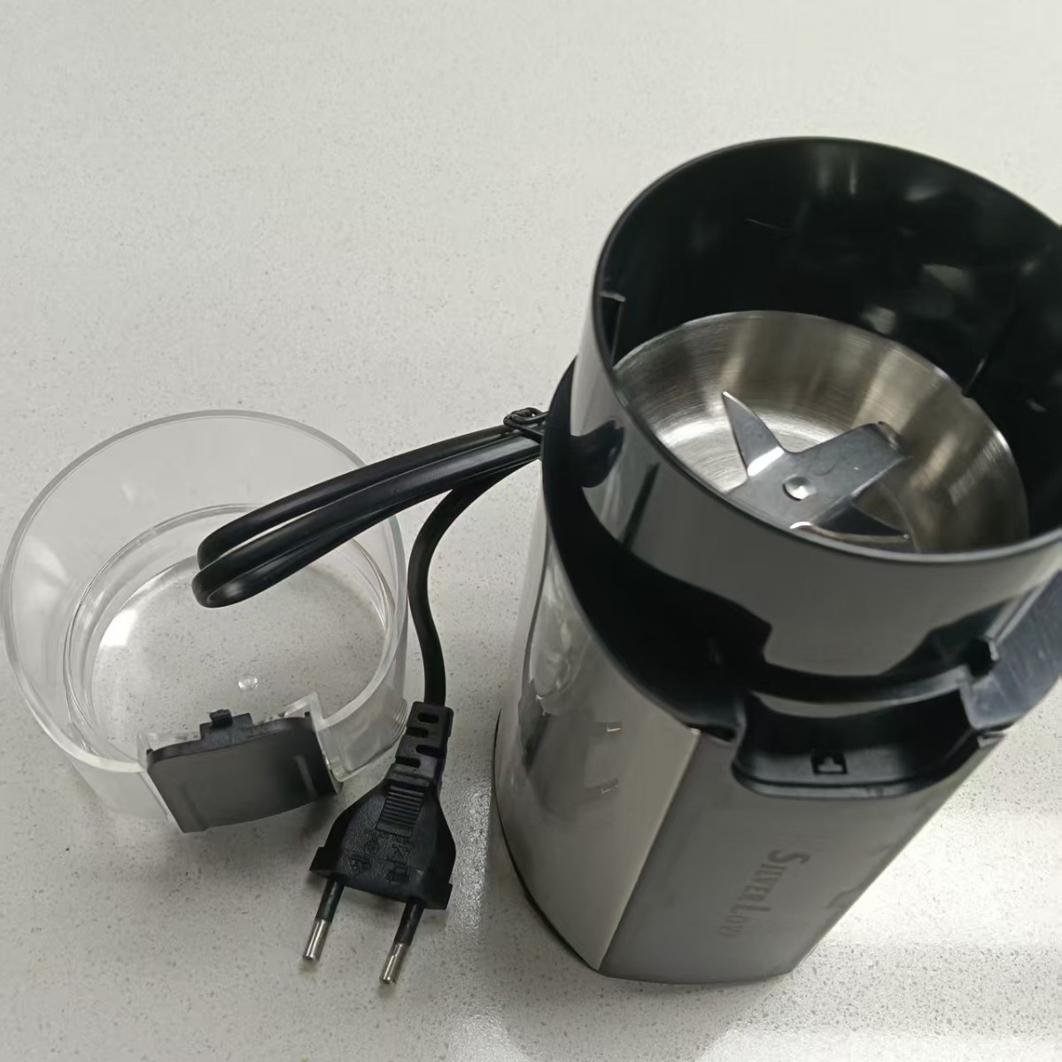 SILVER LOVE, molino de granos eléctrico, molino seco, taza de molienda, molino de granos de café portátil