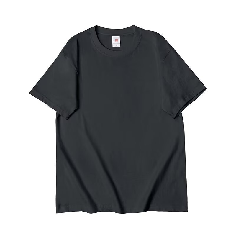 Camiseta de algodón de manga corta para hombres transpirable de color sólido cuello redondo soporte de logotipo personalizado camiseta publicitaria camiseta camiseta