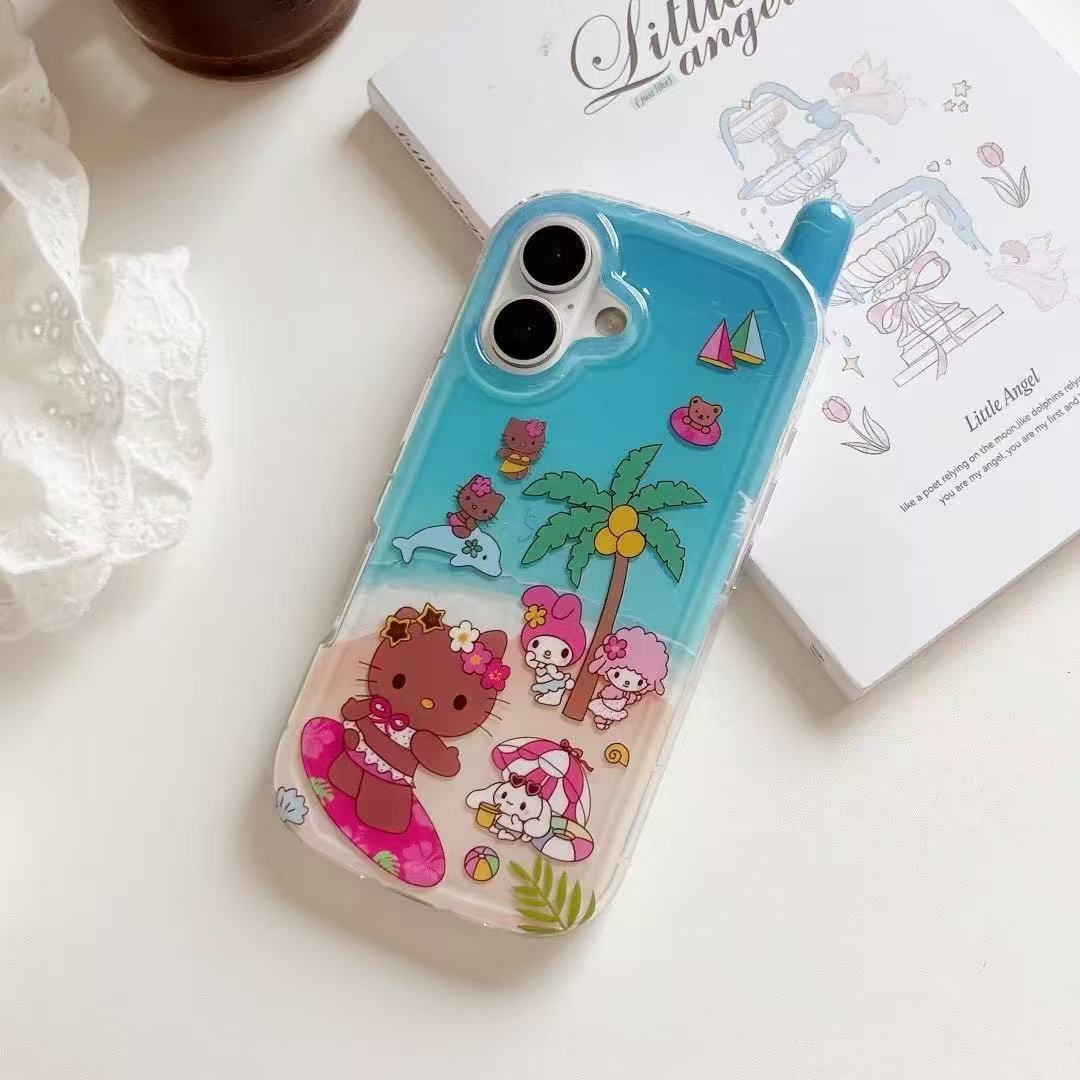 Monopatín de playa junto al mar de verano KT para iPhone16 Apple 15ProMax funda para teléfono móvil 14/13 Big Brother