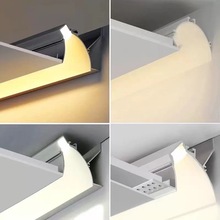 洗牆燈COB線性燈嵌入式線形燈回光槽懸浮吊頂燈帶暗裝弧形反光槽