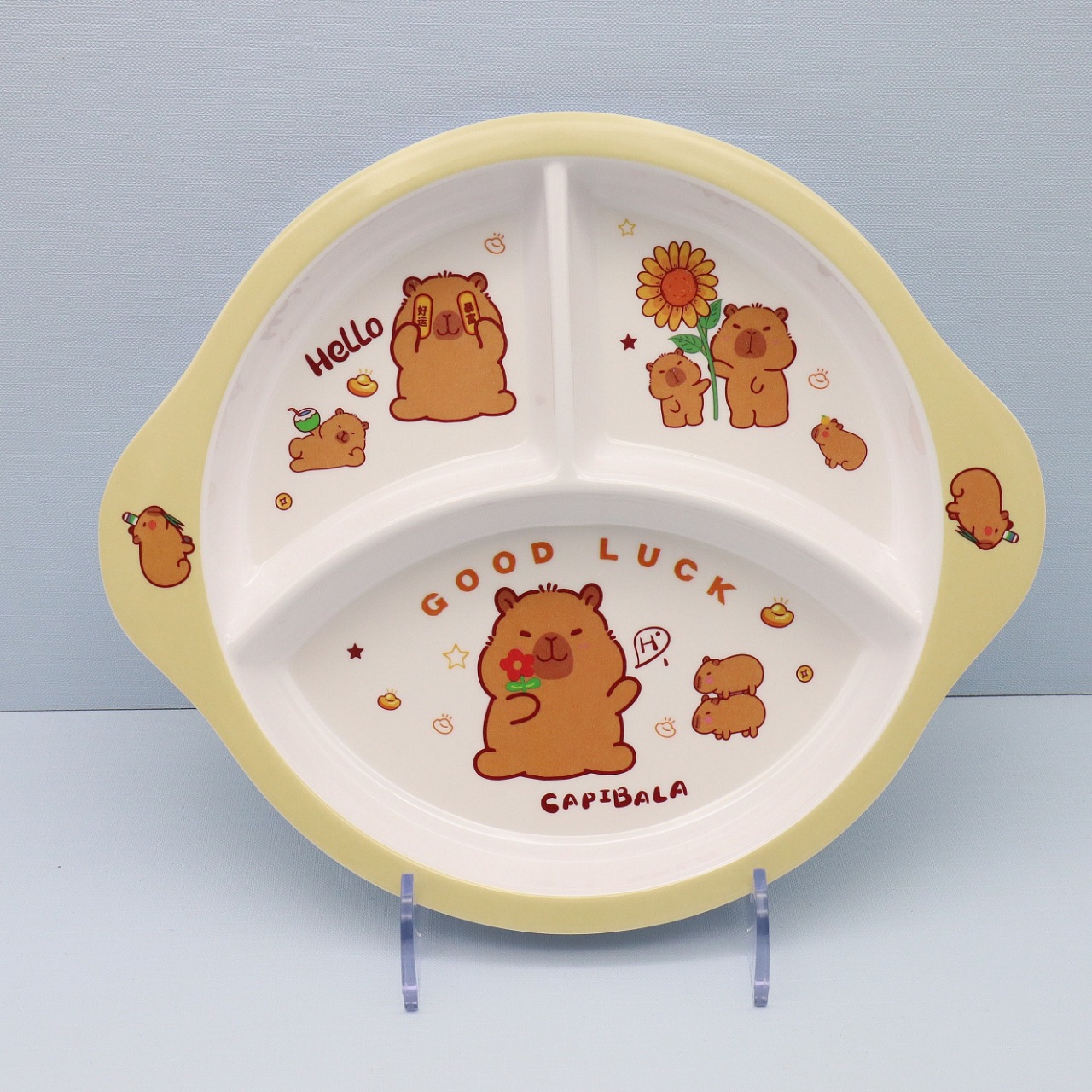 元のメーカーの卸売り膜の中で子供の段の食事の皿の円形の多格の子供の食器の3段の4段の食事の皿を貼ります。