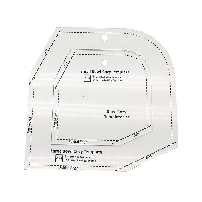 Diseño de prendas de vestir acrílico 90 ° regla de costura de tela de corte de tela doble regla de patrón de tela de corte