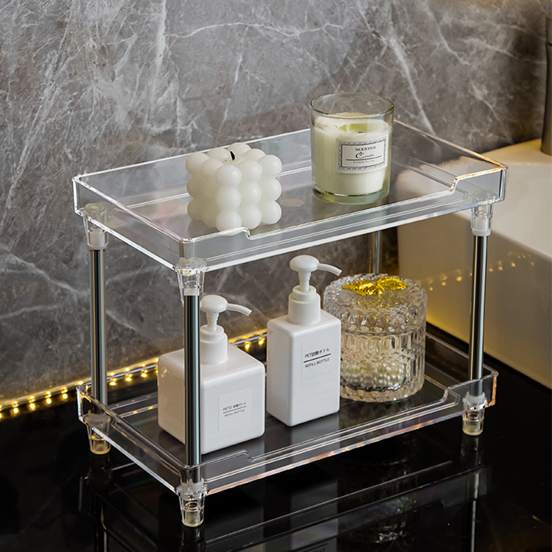 Office desktop acrylic cup holder bathroom bathroom washstand storage rack cosmetics transparent storage box