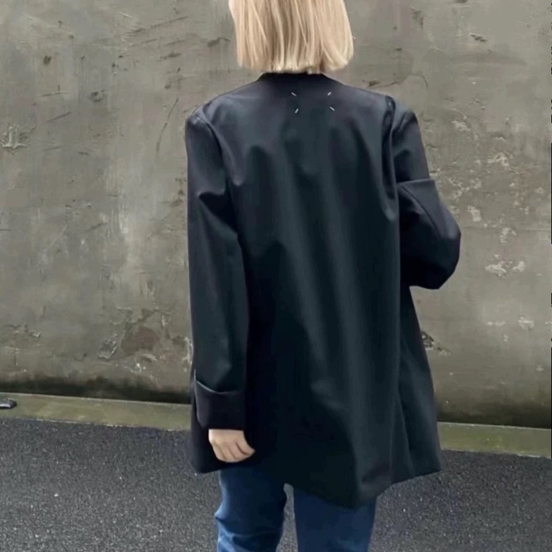 high quality Margiela mm6 Collarless Profile Suit Jacket Lovers Loose Autumn Jacket