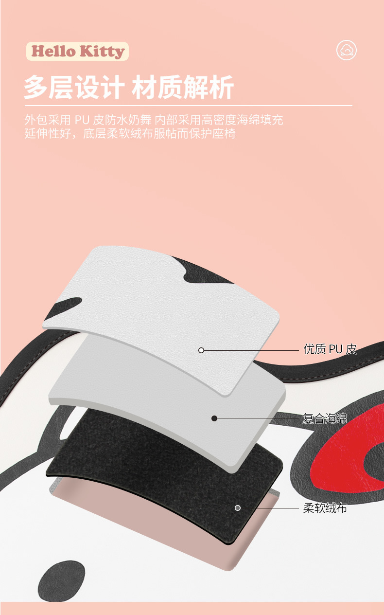 Kitty Car Seat Back Anti-Kick Pad Rear Kidsren's Cartoon Car Rear Seat Protection Pad Anti-Wear Pad for Women