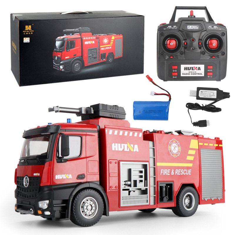 Vehículo de ingeniería de aleación de control remoto Huina excavadora camión de volcado bulldozer camión mezclador de cemento coche de juguetes eléctricos para niños