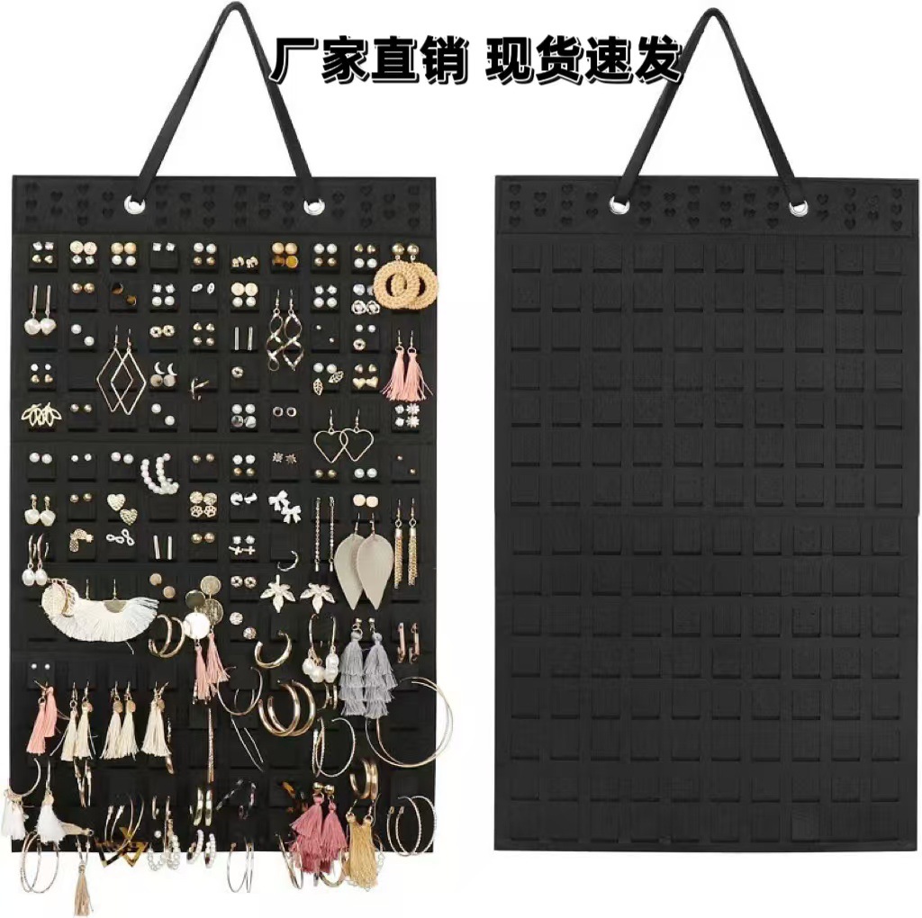 Fieltro colgante bolsa pendientes almacenamiento colgante bolsa colgante montado en la pared joyería colgante bolsa pendientes collar anillo almacenamiento