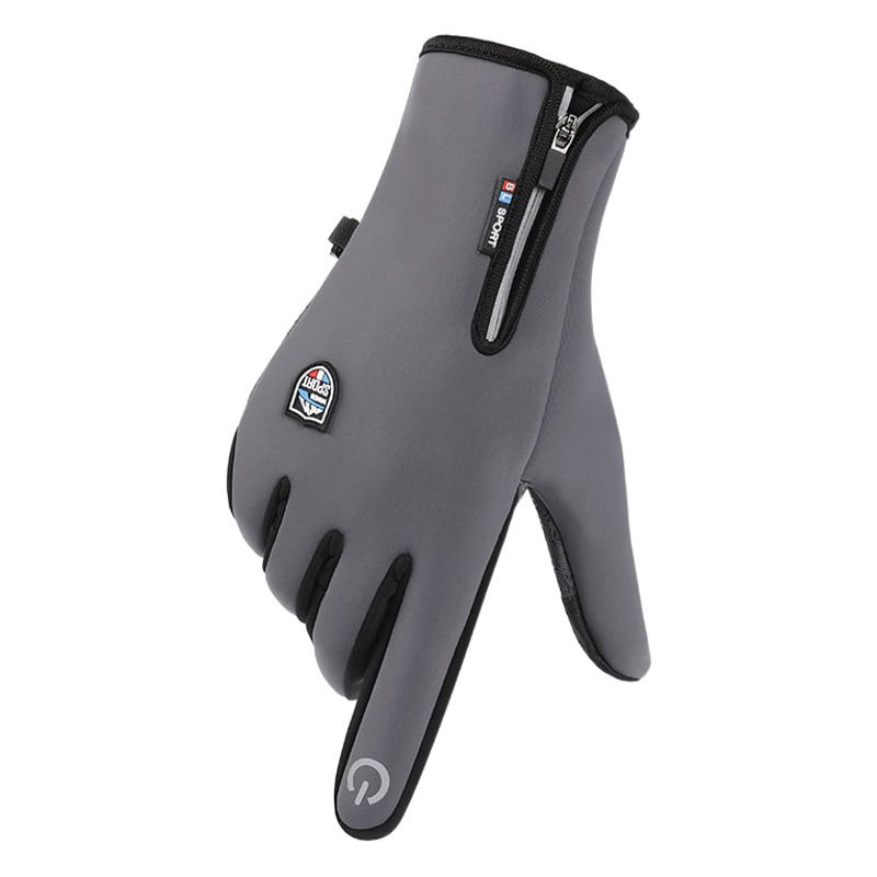 Men's Winter Warm Cycling Gloves, Touch Screen, Fleece-Lined, Outdoor Sports, Skiing, Waterproof, Non-Slip, Windproof, Motorcycle Riding