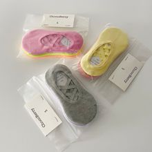 夏季儿童女纯色船袜潮款糖果色棉袜W20SS-0010短袜-绑带船袜