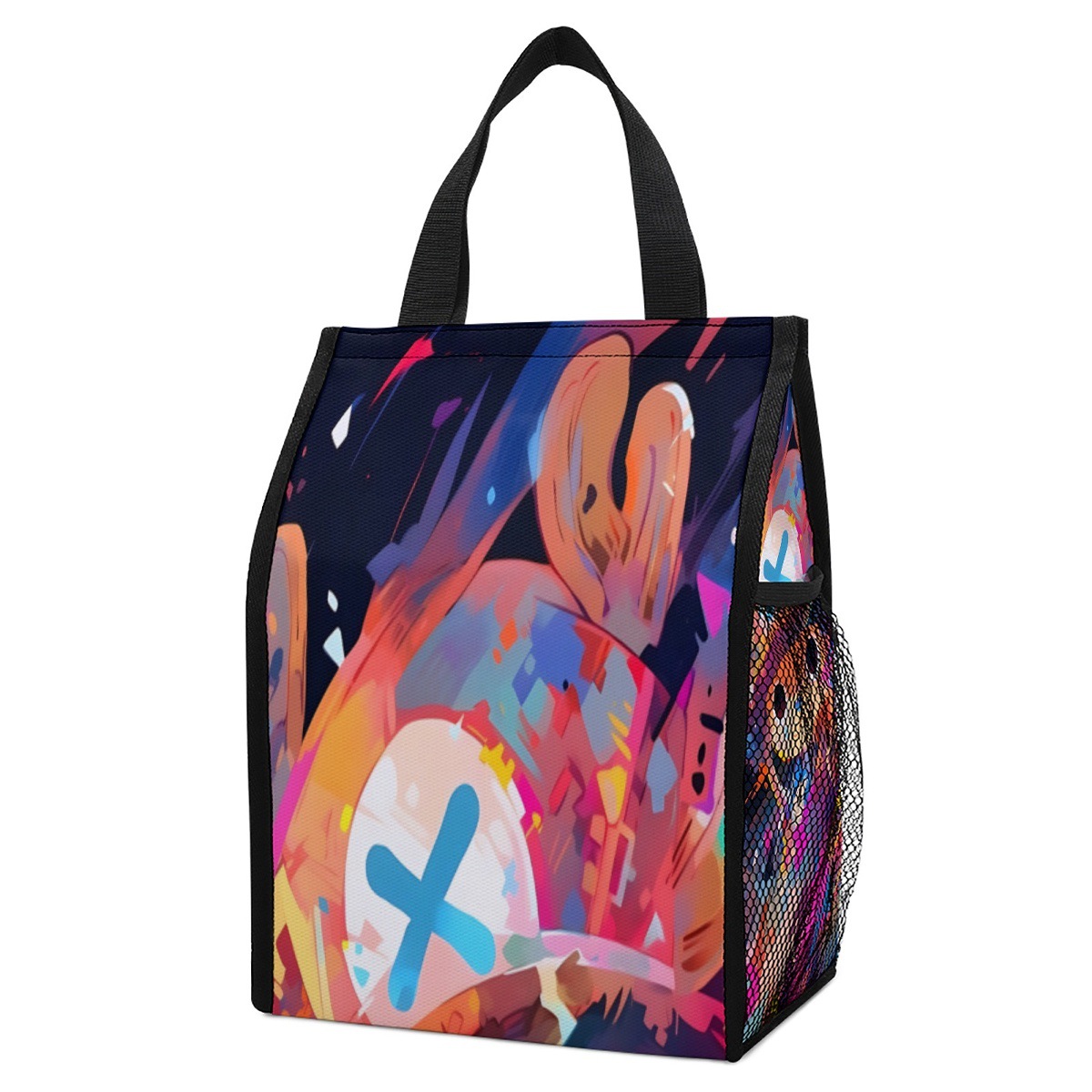 彩色直升机插画高品质保温锁冷餐袋手提袋，容量大重量轻侧面有网