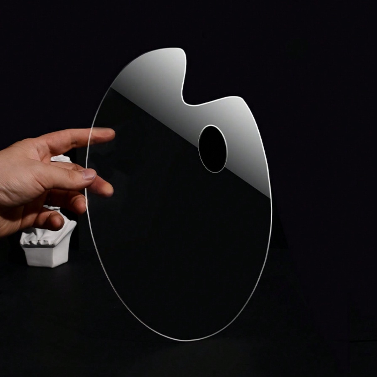 Acrylic Transparent Palette Gouache Painting Paint Palette Square Drawing Board Oval Watercolor Art Painting Palette