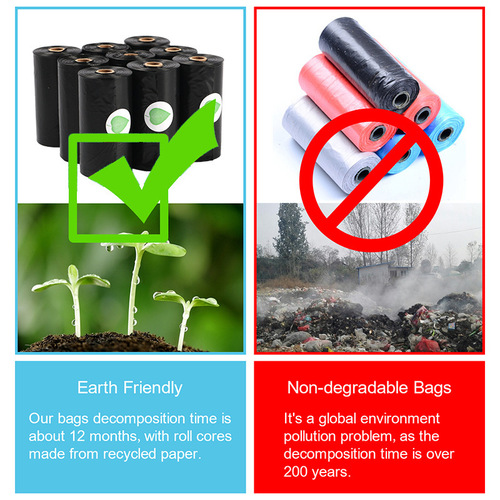 Degradable Pet Waste Bags, Convenient Pickup Bags, Black Biodegradable Dog Poop Bags, Pet Supplies