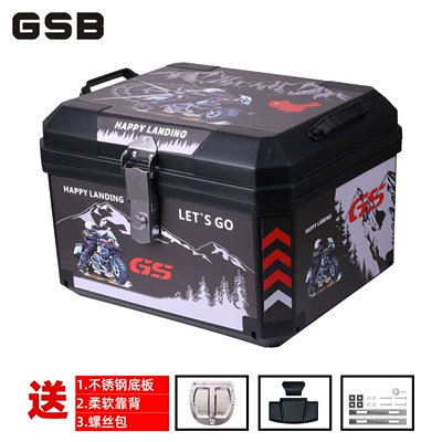 Electric Vehicle Trunk, Motorcycle | Motorcycle trunk - 57l-black-glacier-soft-backrest-stainless-steel-bottom-plate