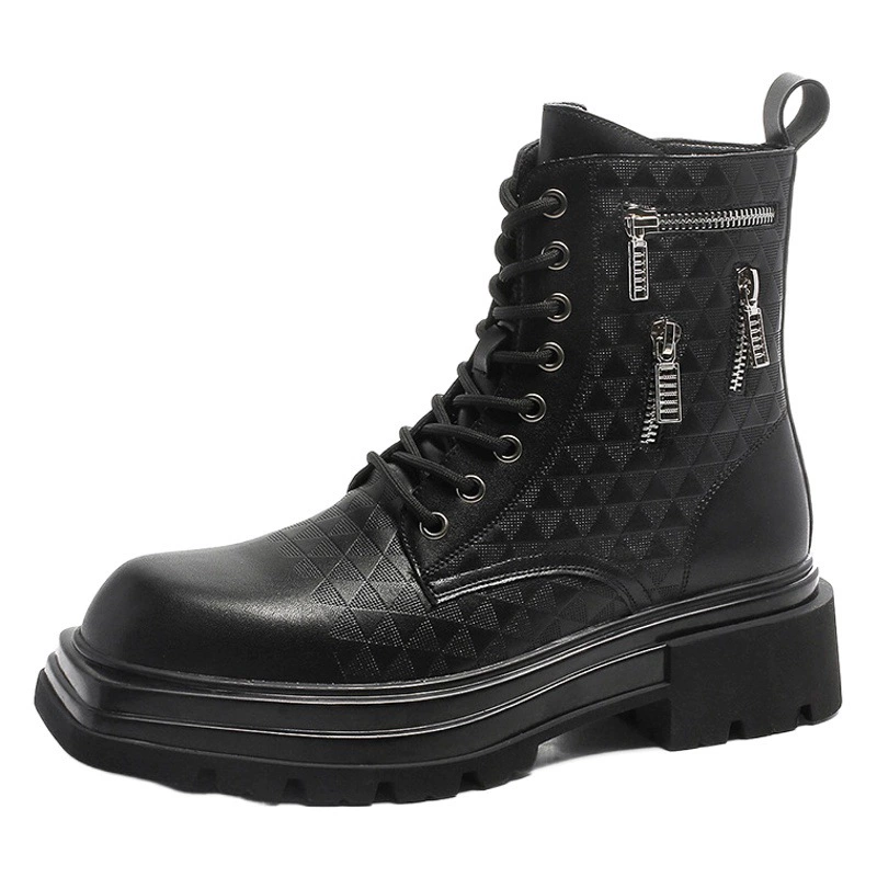 Модные национальные модные мужские ботинки челси с толстой подошвой на молнии 2023, весна и осень, новые модные Универсальные модные ботинки, мужская обувь