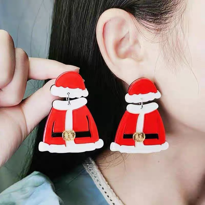 Drop Earrings Classification 1 Pair IG Style Santa Claus Elk Arylic Drop Earrings